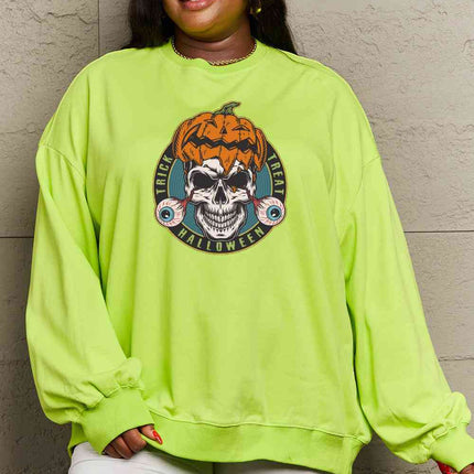 Simply Love Full Size Skull Graphic Sweatshirt