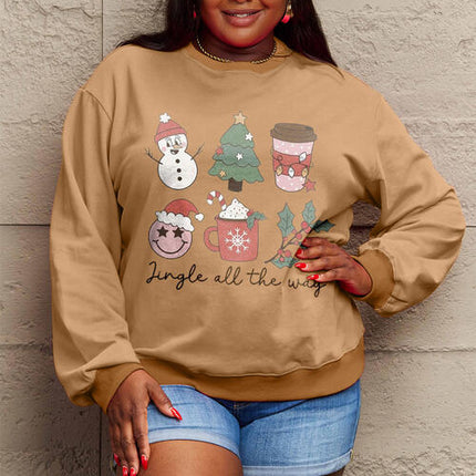 Simply Love Full Size JINGLE ALL THE WAY Long Sleeve Sweatshirt