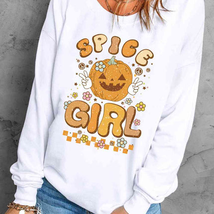 Round Neck Long Sleeve SPICE GIRL Graphic Sweatshirt