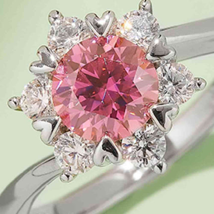 1 Carat Moissanite 925 Sterling Silver Cluster Ring