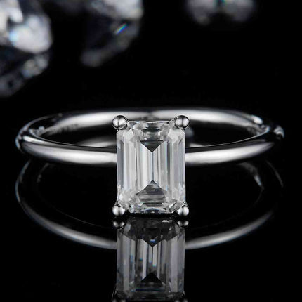 1 Carat Moissanite 925 Sterling Silver Solitaire Ring