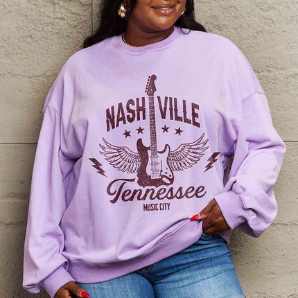 Simply Love Simply Love Full Size NASHVILLE TENNESSEE MUSIC CITY Graphic Sweatshirt