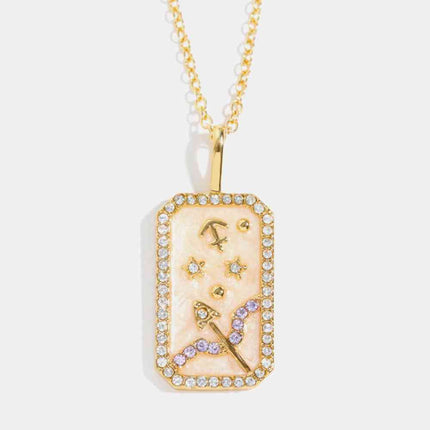 Rhinestone Constellation Pendant Copper Necklace