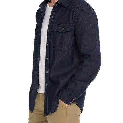 Camisa vaquera de manga larga informal a la moda para hombre 