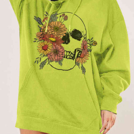 Simply Love Simply Love Full Size Floral Skull Graphic Hoodie