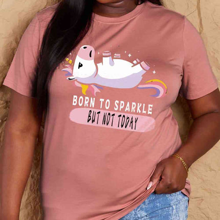 Simply Love Full Size BORN TO SPARKLE BUT NOT TODAY Graphic Cotton Tee