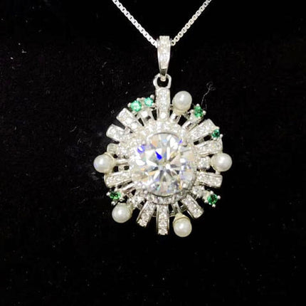 2 Carat Moissanite 925 Sterling Silver Necklace