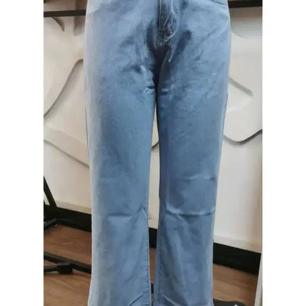 Pantalones vaqueros de cintura media con aberturas lavadas para mujer 