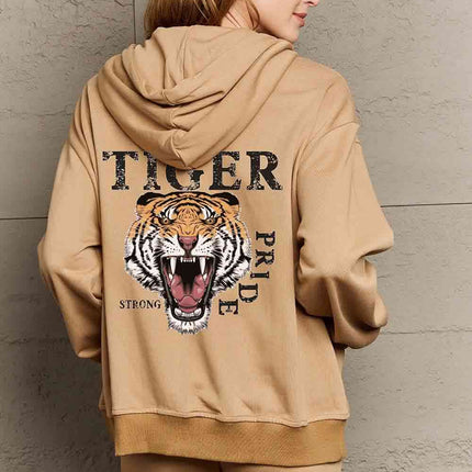 Simply Love Full Size TIGER STRONG PRIDE Graphic Hoodie