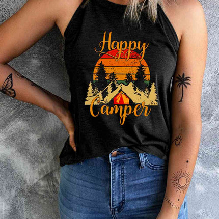 Graphic Grecian Neck Tank