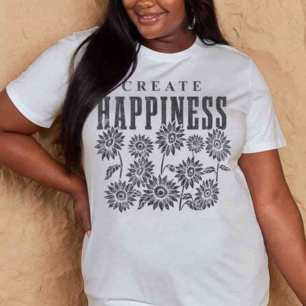 Simply Love Full Size CREATE HAPPINESS Graphic Cotton T-Shirt