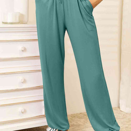 Basic Bae Full Size Soft Rayon Drawstring Waist Pants with Pockets