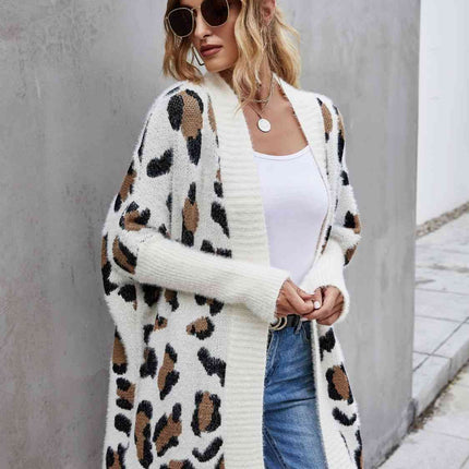 Leopard Pattern Fuzzy Cardigan