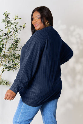 Basic Bae Full Size Ribbed Cocoon Cardigan - Vickie Lynn's