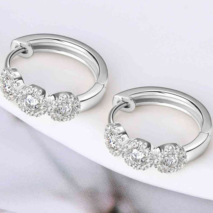 Moissanite 925 Sterling Silver Huggie Earrings