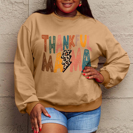 Simply Love Full Size Letter Graphic Long Sleeve Sweatshirt