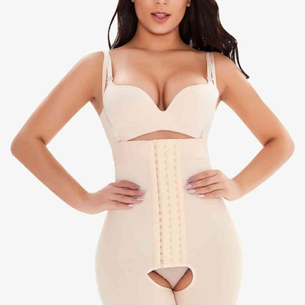 Full Size Hook-and-Eye Lace Trim Shaping Bodysuit