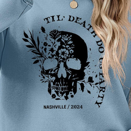 Graphic Round Neck Dropped Shoulder Sweatshirt