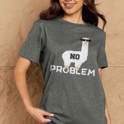 Simply Love Full Size NO PROBLEM Graphic Cotton Tee
