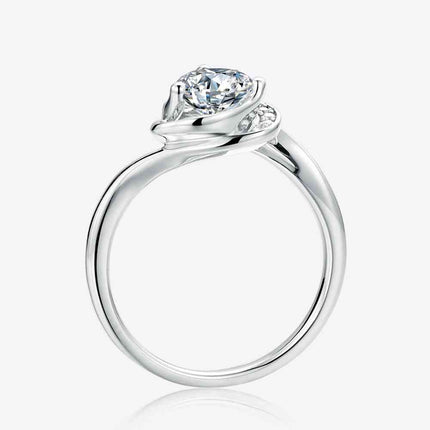 1 Carat Moissanite 925 Sterling Silver Heart Ring