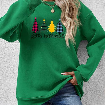 Round Neck Graphic Long Sleeve Sweatshirt