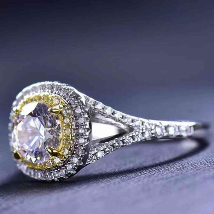 Two-Tone 1 Carat Moissanite Ring