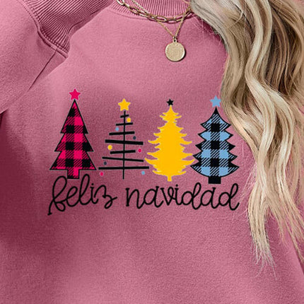 Round Neck Graphic Long Sleeve Sweatshirt