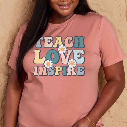 Simply Love Full Size TEACH LOVE INSPIRE Graphic Cotton T-Shirt