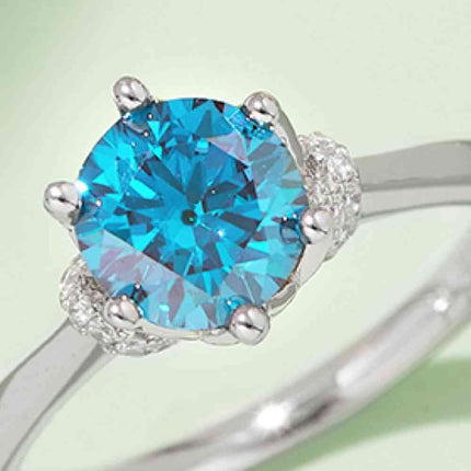 1 Carat Moissanite Contrast 925 Sterling Silver Ring
