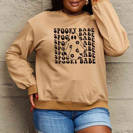 Simply Love Full Size SPOOKY BABE Graphic Sweatshirt