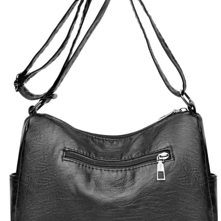 Multi-Pocket PU Leather Crossbody Bag