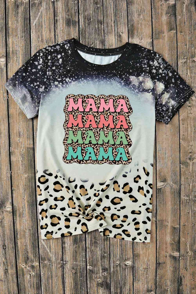 Printed MAMA Graphic Round Neck Tee