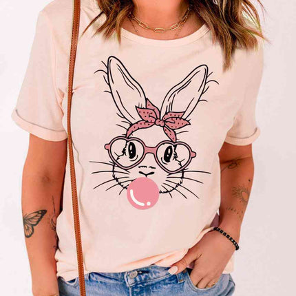 Rabbit Graphic Easter Tee Shirt
