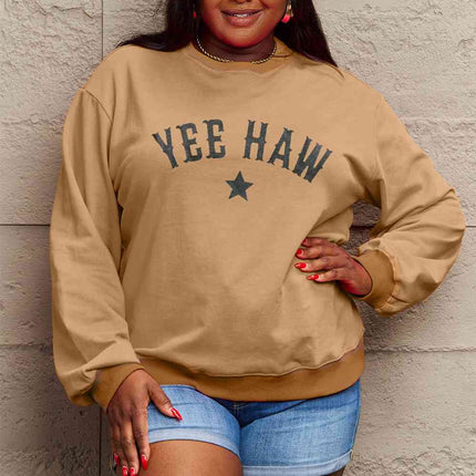 Simply Love Full Size YEEHAW Graphic Round Neck Sweatshirt