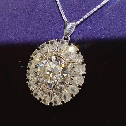 5 Carat Moissanite 925 Sterling Silver Necklace
