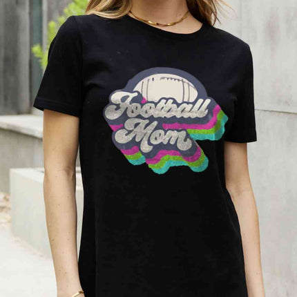 Simply Love Full Size FOOTBALL MOM Graphic Cotton Tee