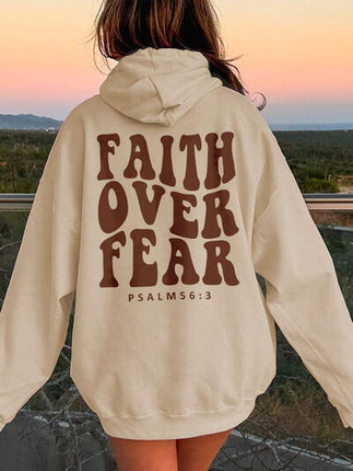 FAITH OVER FEAR Dropped Shoulder Hoodie - Vickie Lynn's