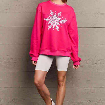 Simply Love Full Size Snowflake Graphic Sweatshirt