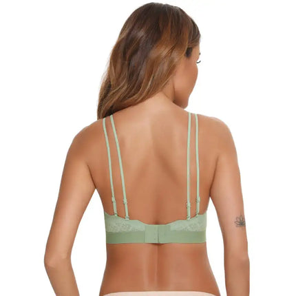 Sujetador push-up sin anillo de acero para mujer, espalda bonita, correa ajustable 