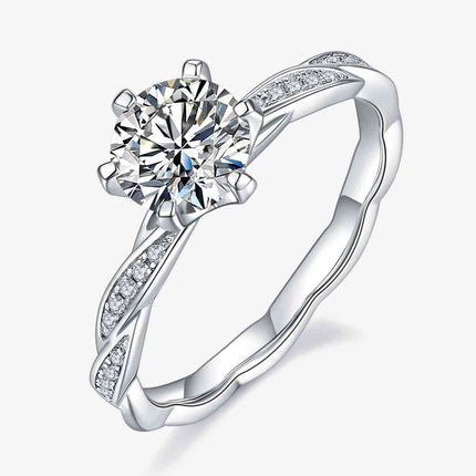 1 Carat Moissanite 925 Sterling Silver Ring