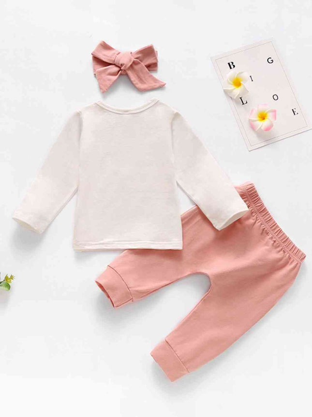 Baby Girl Slogan Graphic Top and Joggers Set