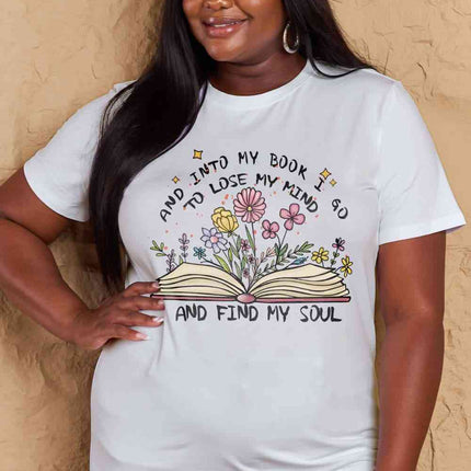 Simply Love Full Size Book & Flower Graphic Cotton Tee