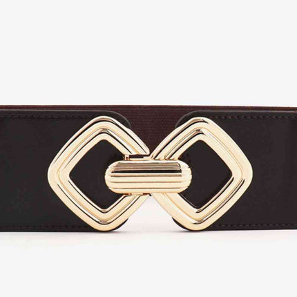 Geometric Buckle Elastic Wide Belt