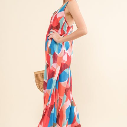 And the Why Printed Crisscross Back Cami Dress