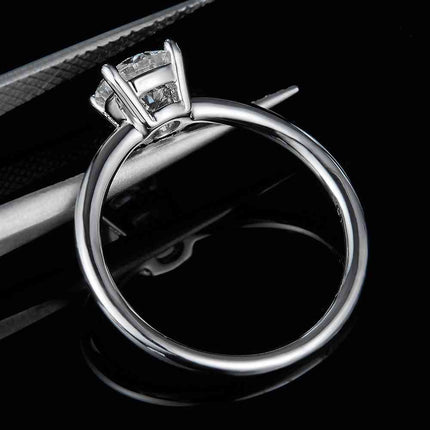 1 Carat Moissanite 925 Sterling Silver Solitaire Ring