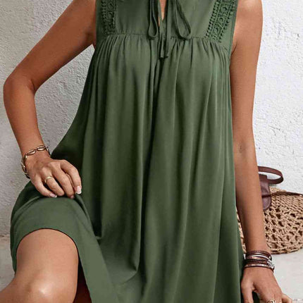 Tied Crochet Detail Cutout Dress