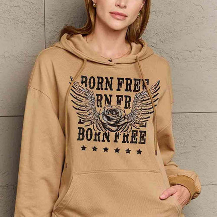 Simply Love Simply Love Full Size BORN FREE Graphic Hoodie