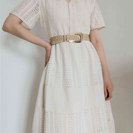 Irregular Buckle Braid Belt