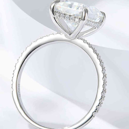 4 Carat Moissanite 4-Prong Side Stone Ring