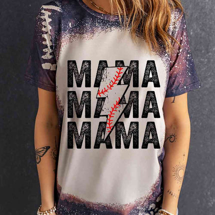 Printed MAMA Graphic Round Neck Tee